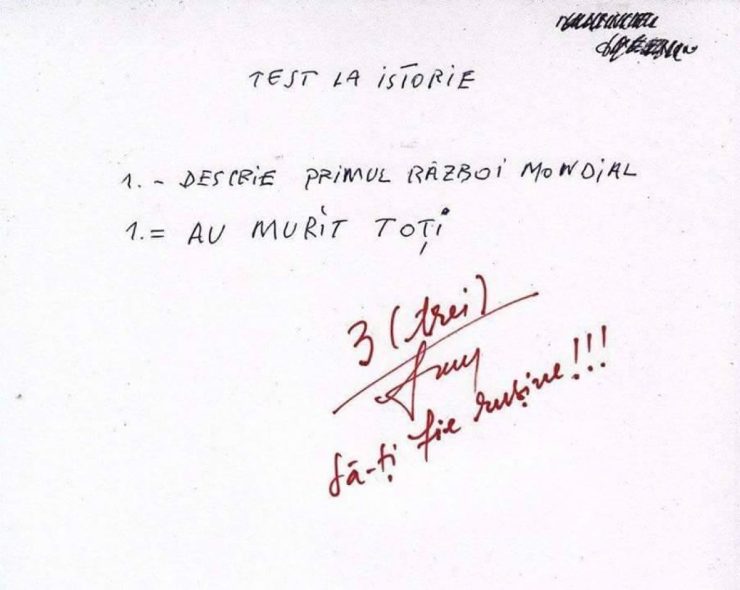 Râzi cu lacrimi! Răspunsul elevului la testul de istorie I-a lăsat pe toți profesorii fără cuvinte 25