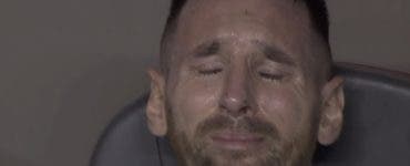 Leo Messi plângând. Foto: Facebook