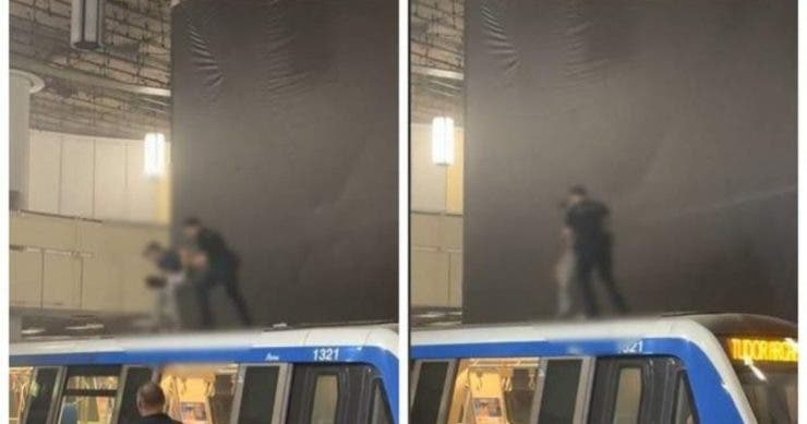 scene-teribile-la-metrou-s-a-urcat-pe-garnitura-de-tren-si-a-refuzat-sa-coboare-desi-au-venit-paznicii-peste-el