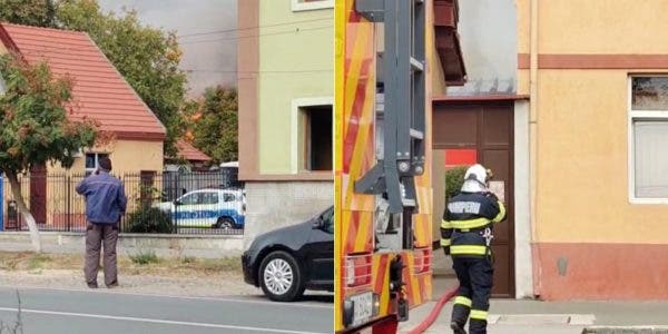 Incendiu Lovrin. Foto: Antena 3 CNN