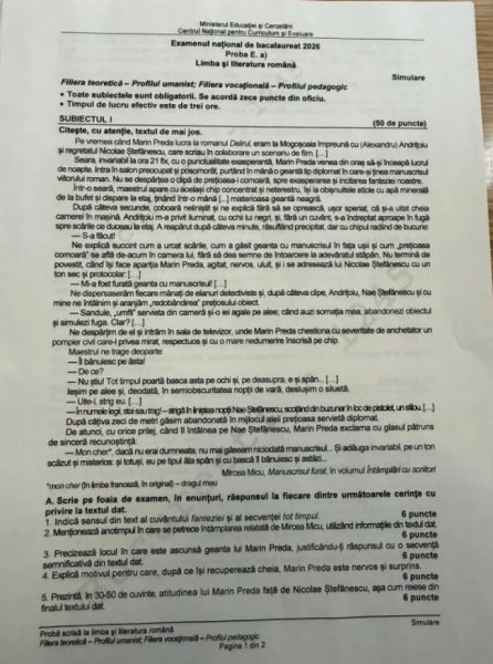 simulare bac