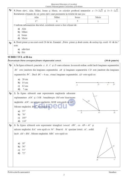 evaluare nationala