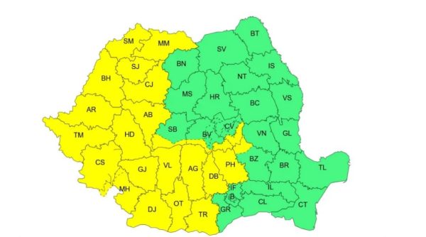 România, lovită de un nou val de vreme rea. Furtuni și răcire accentuată până joi dimineață 26 anm