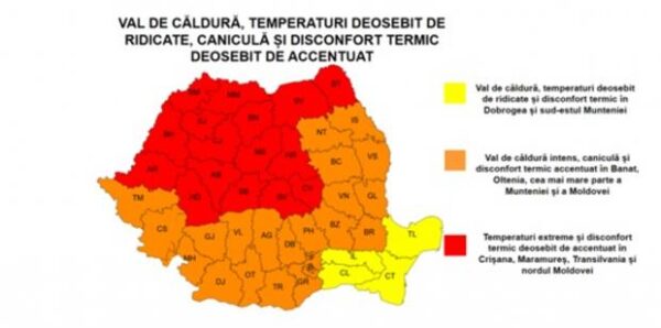 Val de caniculă în România. SURSA FOTO: ANM