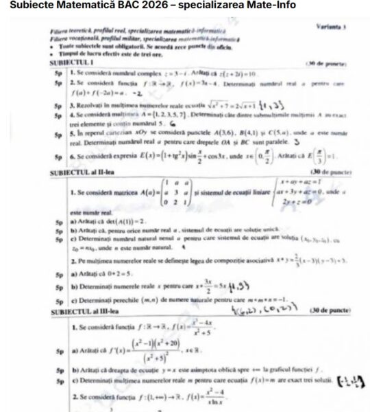 bacalaureat 2026