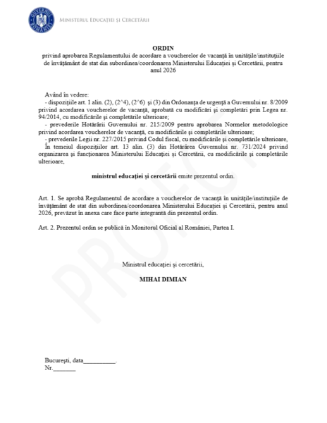 Anunț pentru angajații din Educație. Cine poate primi voucherele de vacanță de 800 de lei 26 educatie