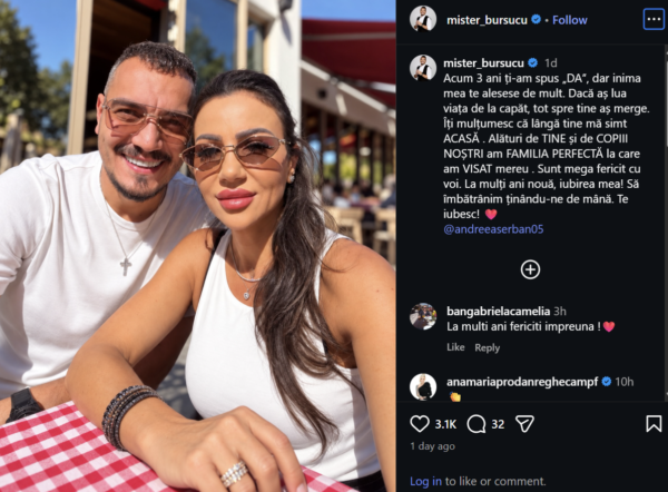 Bursucu, imagine rară alături de soția sa. Mesajul emoționant pentru Andreea, la trei ani de la nuntă 25 bursucu